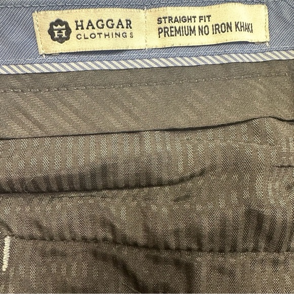Haggar Iron Free Premium Straight Fit Gray Pants 33x30. - Picture 7 of 7
